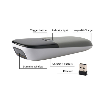Мини портативный сканер штрих-кодов беспроводной 2D Bluetooth Barcode Reader DI9120-2D