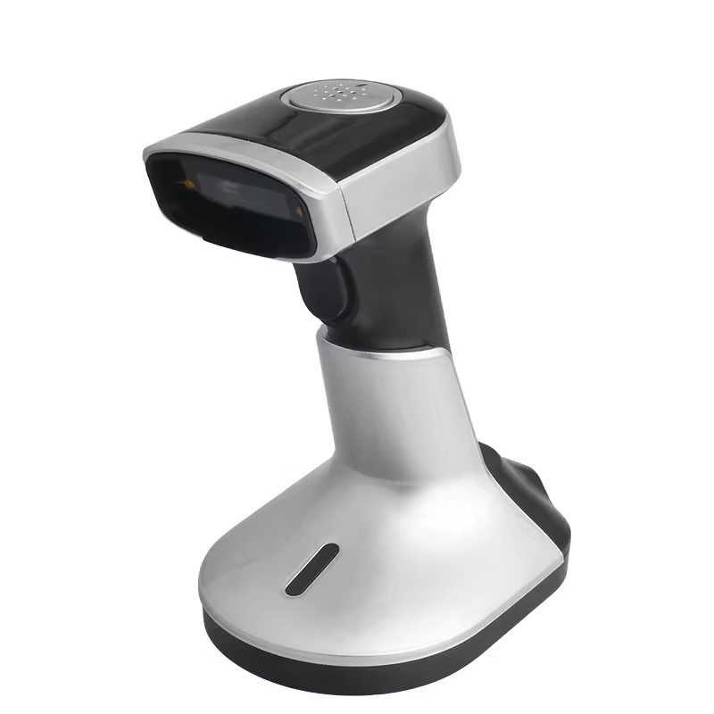 Ручной сканер штрих-кодов 1D Qr-код с зарядной стойкой USB беспроводной Bluetooth Barcode Reader