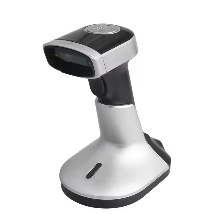 Беспроводной сканер штрих-кодов Bluetooth для мобильных устройств 2D QR-код с зарядным подставником